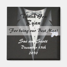 Best Man Thank You Magnet Template - Tuxedo