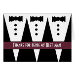 BEST MAN Thank You - Three Tuxedos - Customizable Card
