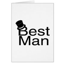 Best Man Top Hat Card