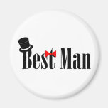 Best Man Top Hat Refrigerator Magnet