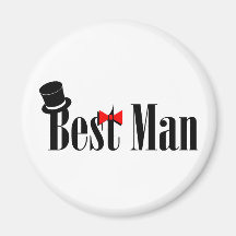 Best Man Top Hat Refrigerator Magnet