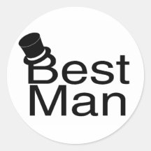 Best Man Top Hat Round Stickers