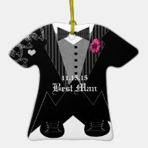 Best Man Tuxedo Wedding Holiday Ornament