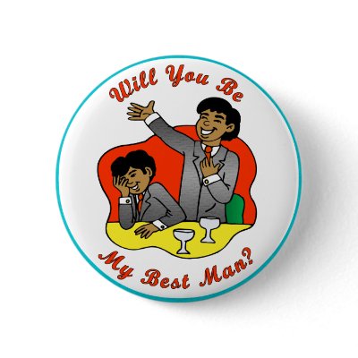 Best Man Wedding ID Button by Aquavel