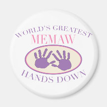 Best Memaw Hands Down T-shirt Refrigerator Magnets