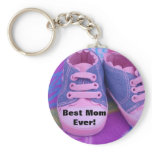 Best Mom Ever! Keychains Pink Baby's shoes keychains