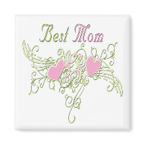 Best Mom Swirling Hearts magnets