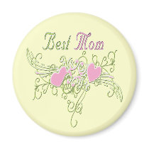 Best Mom Swirling Hearts magnets