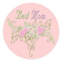 Best Mom Swirling Hearts stickers