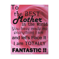 Best Mother In The World Post Cards