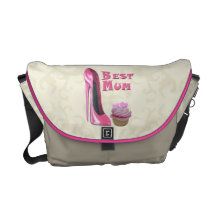 Best Mum Pink Stiletto and Cupcake Rickshaw Messen Courier Bag