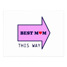 BEST MUM THIS WAY POSTCARD