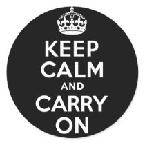 Best Price Keep Calm And Carry On Black and White Stickers