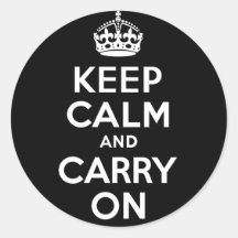 Best Price Keep Calm And Carry On Black and White Stickers