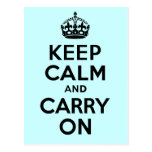 Best Price Keep Calm And Carry On Black Post Card