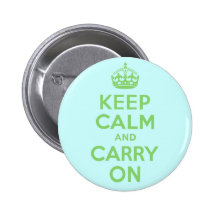 Best Price Keep Calm And Carry On Green Pinback Button