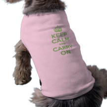 Best Price Keep Calm And Carry On Green Dog T Shirt