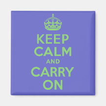 Best Price Keep Calm And Carry On Green Magnet