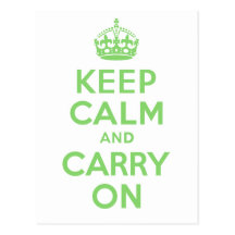 Best Price Keep Calm And Carry On Green Post Cards