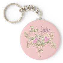 Best Sister Swirling Hearts keychains