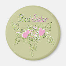 Best  Sister Swirling Hearts Refrigerator Magnet