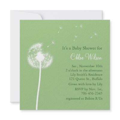 Best Wishes! Baby Shower invitation (green) by prettyfancyinvites