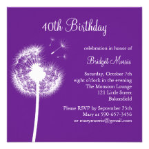 Best Wishes! (purple) Personalized Invitations