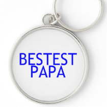 Bestest Papa Blue Key Chain