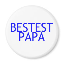 Bestest Papa Blue Magnets