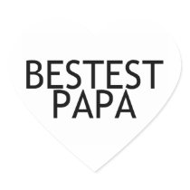 Bestest Papa Heart Stickers
