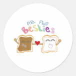 besties peanut butter fluff round stickers