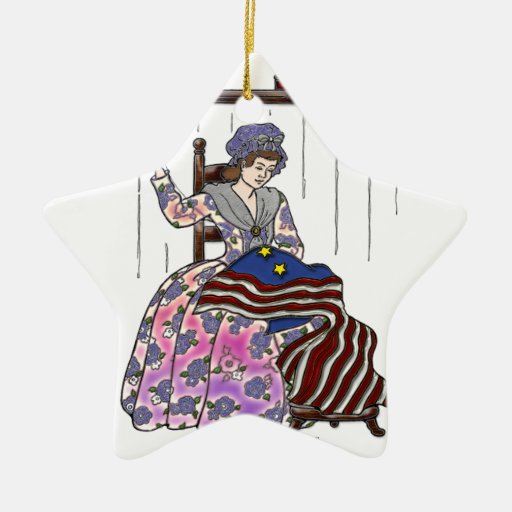 Betsy Ross Makes a Flag July 4th Christmas Ornaments
