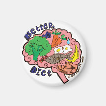 Better Brain Diets Pin Refrigerator Magnets