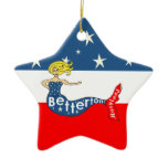 Betterton Mermaid Red, White & Stars Christmas Ornaments