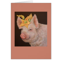 Beullah the pig card