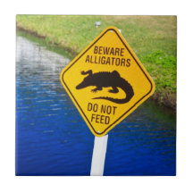 Beware Alligators Do Not Feed Tiles