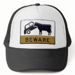 Beware - Cow Car Trucker Hat