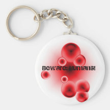 Beware: Humans! Keychain