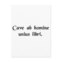 Beware of anyone who has just one book. postcards