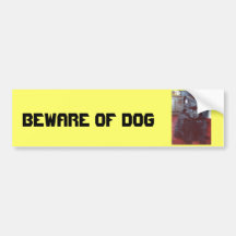 BEWARE OF DOG BUMPER STICKERS