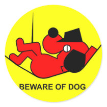 Beware of Dog Round Stickers