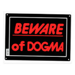 Beware of Dogma Atheist Postcards