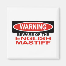 Beware Of English Mastiff Refrigerator Magnets