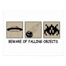 Beware of Falling Objects Postcard