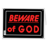 Beware of God Parody Yard Sign Cards