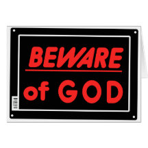 Beware of God Parody Yard Sign Cards