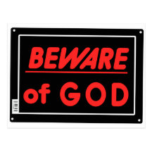 Beware of God Parody Yard Sign Post Cards