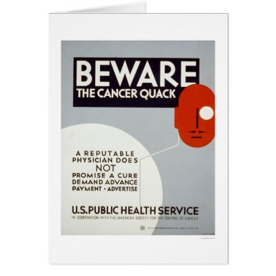 Beware The Cancer Quack 1938 WPA Greeting Cards by lc_wpa