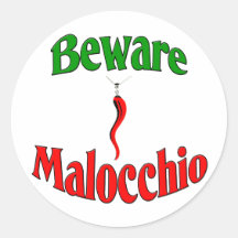 Beware The Malocchio (Evil Eye) Round Sticker