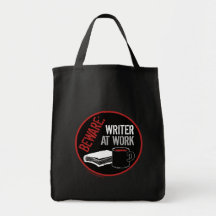 Beware: Writer at Work Canvas Bags